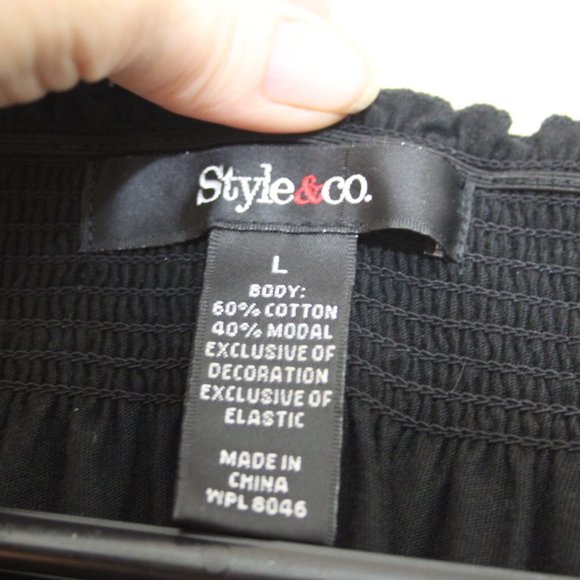 Style and  Co. black top size large - Picture 3 of 5
